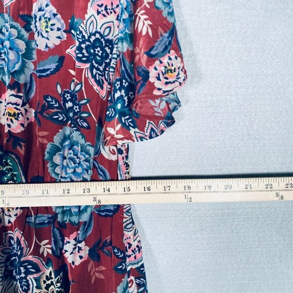 Sundance Dress Womens S Multicolor Rayon Floral Faux Wrap Pullover Midi - Picture 11 of 14